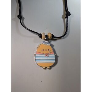 Smoko Tayto Potato Sailor Repurposed Enamel Pin Adjustable Cord Necklace 14-27in